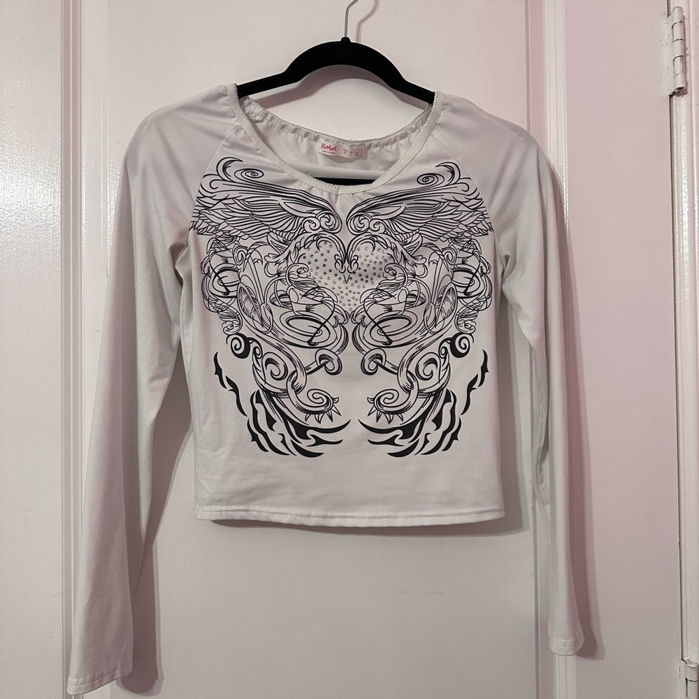 white long sleeve w/ gems